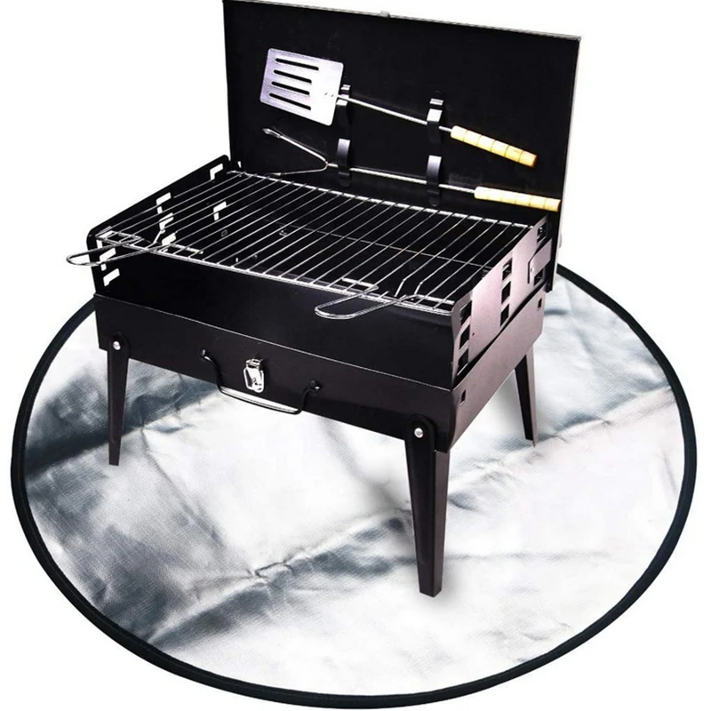 

Fire Pit Mat,Fire Pit High Temp Mat,Deck Defender,Under Grill Mat, BBQ Mat,Portable Fire Pit for Protecting Your Grass