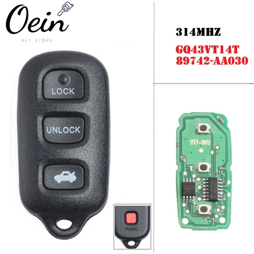 Дистанционный ключ для автомобиля 314 МГц Toyota high Lander Camry Solara Corolla Sienna 2002 2003 2004 2005 2006