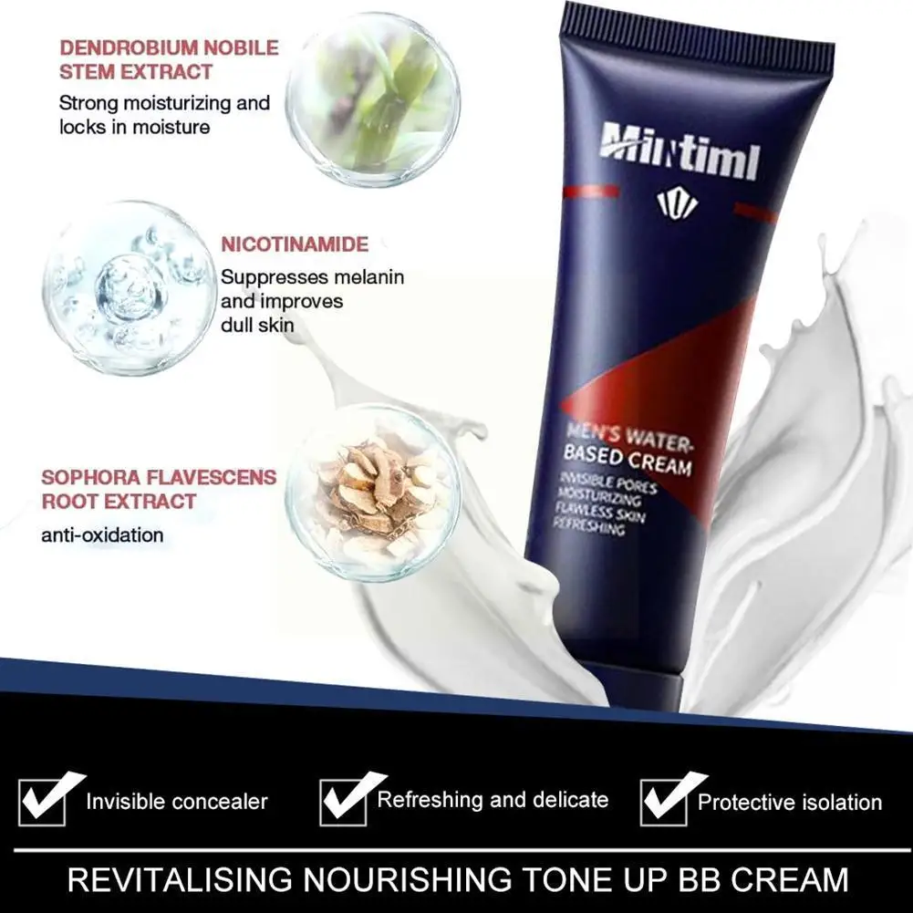 

Mens BB Cream Revitalising Nourishing Natural Whitening Base Korean Cream Tone Cream Concealer Face Foundation Lazy Makeup E6C7