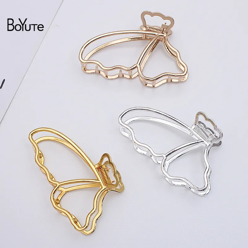

BoYuTe (5 Pieces/Lot) 8*5CM Alloy Hollow Butterfly Hair Claw Shark Clips Diy Hair Accessories Materials