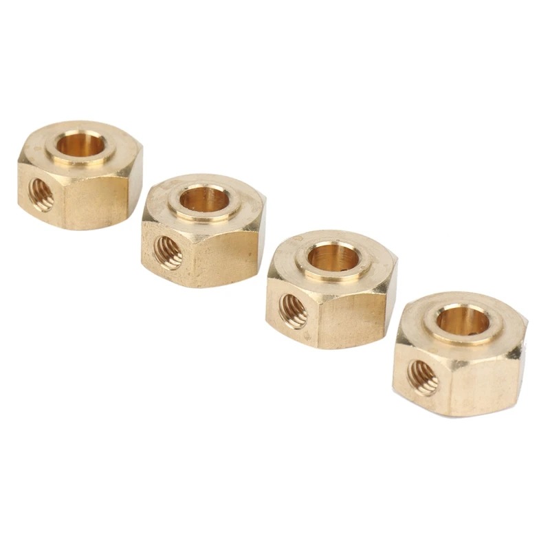 

4PCS Brass 12mm Hex Wheel Hub Adapter for YK4102 YK4103 YK4082 YK6101 YiKong RC Crawler Car Upgrade Parts