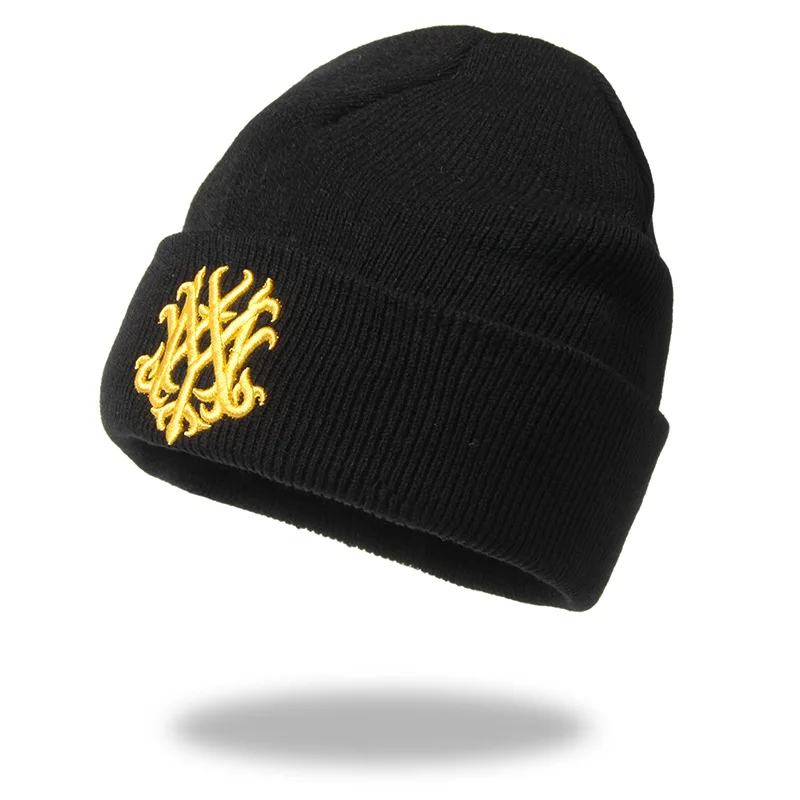 

New Embroidery Beanies Skullies For Men Women Knitted Hats Autumn and Winter Models Warm Caps Hip-hop Hats Wolf Woolen Hats