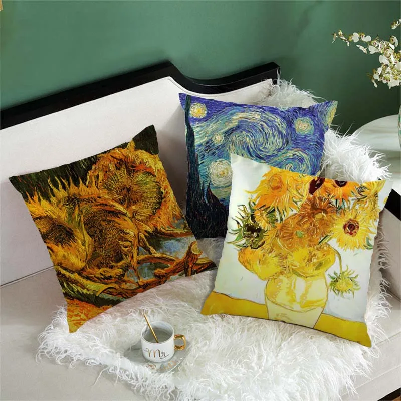 Декоративная наволочка с изображением подсолнуха Fuwatacchi для сна звездного неба