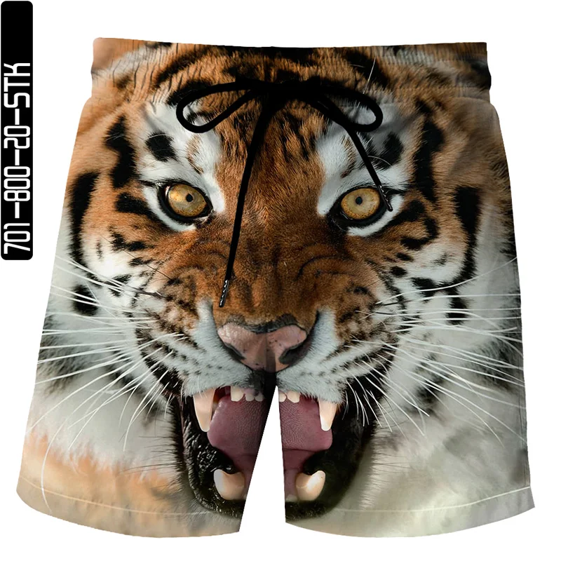 

2021 new summer 3D digital printing shorts high quality beach pants graffiti tiger elements popular new trend hip-hop style