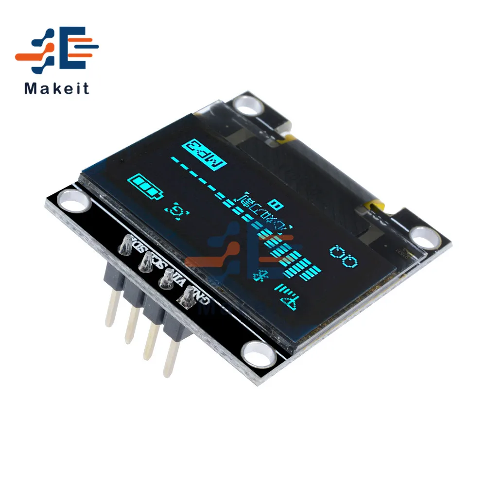 0.96 inch 4 Pin OLED Display Module 128X64 I2C 12864 SPI Serial LCD Screen Board GND VCC SCL SDA for Arduino STM32 - купить по