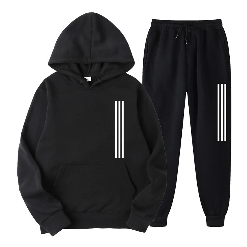 

2021 Autumn Winter Sports Brand Tracksuit New Men's Women's Hoodies + Sweatpants Two Piece Suit Hooded Casual Sets Male Clothes