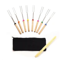 5pcs stainless steel extendable marshmallow roasting sticks retractable bbq forks telescoping smores sticks for outdoor campfire