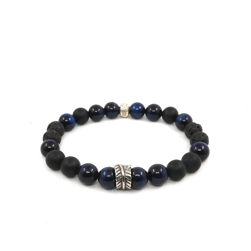 Мужской браслет с натуральным камнем Матовый оникс | Украшения и аксессуары