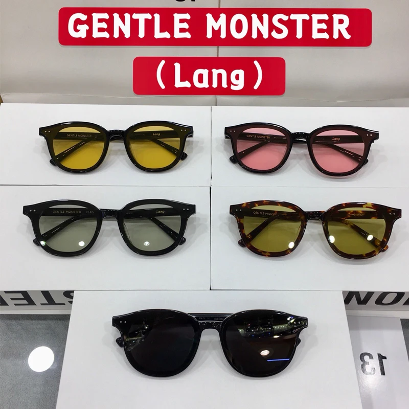 

GENTLE MONSTER Sunglasses Women 2021 For Men LANG Luxury Designer Vintage Trending Products Acetate UV400 Brown GM Sun Glasses