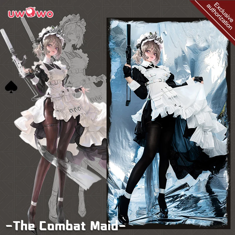 

Combat Maid Dress Cosplay Costume Exclusive Authorization Uwowo X AGOTO: ♠ Spade Costume Apron Dress For Women Girl Outfit