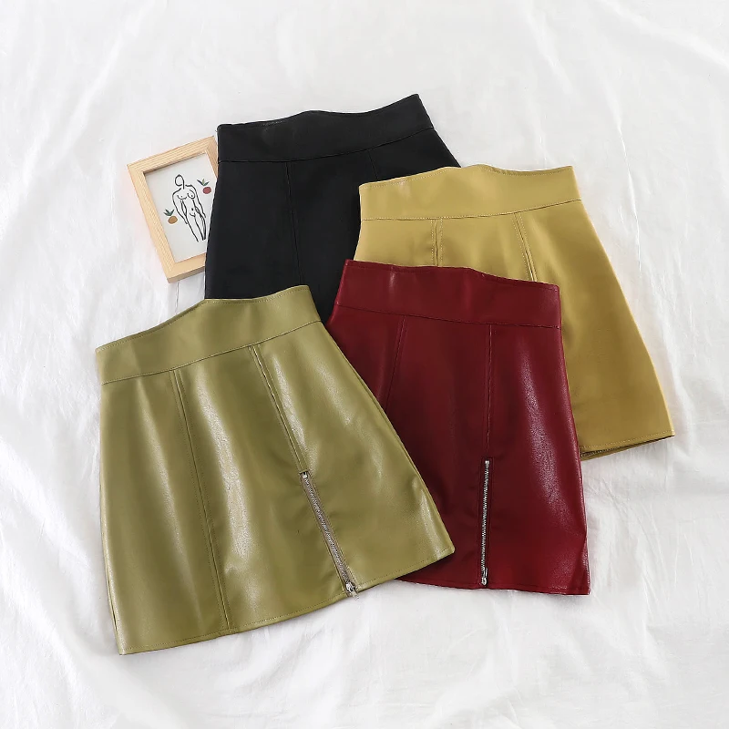 GLAUKE искусственная кожа на молнии сексуальные короткие юбки мини 2020 летние