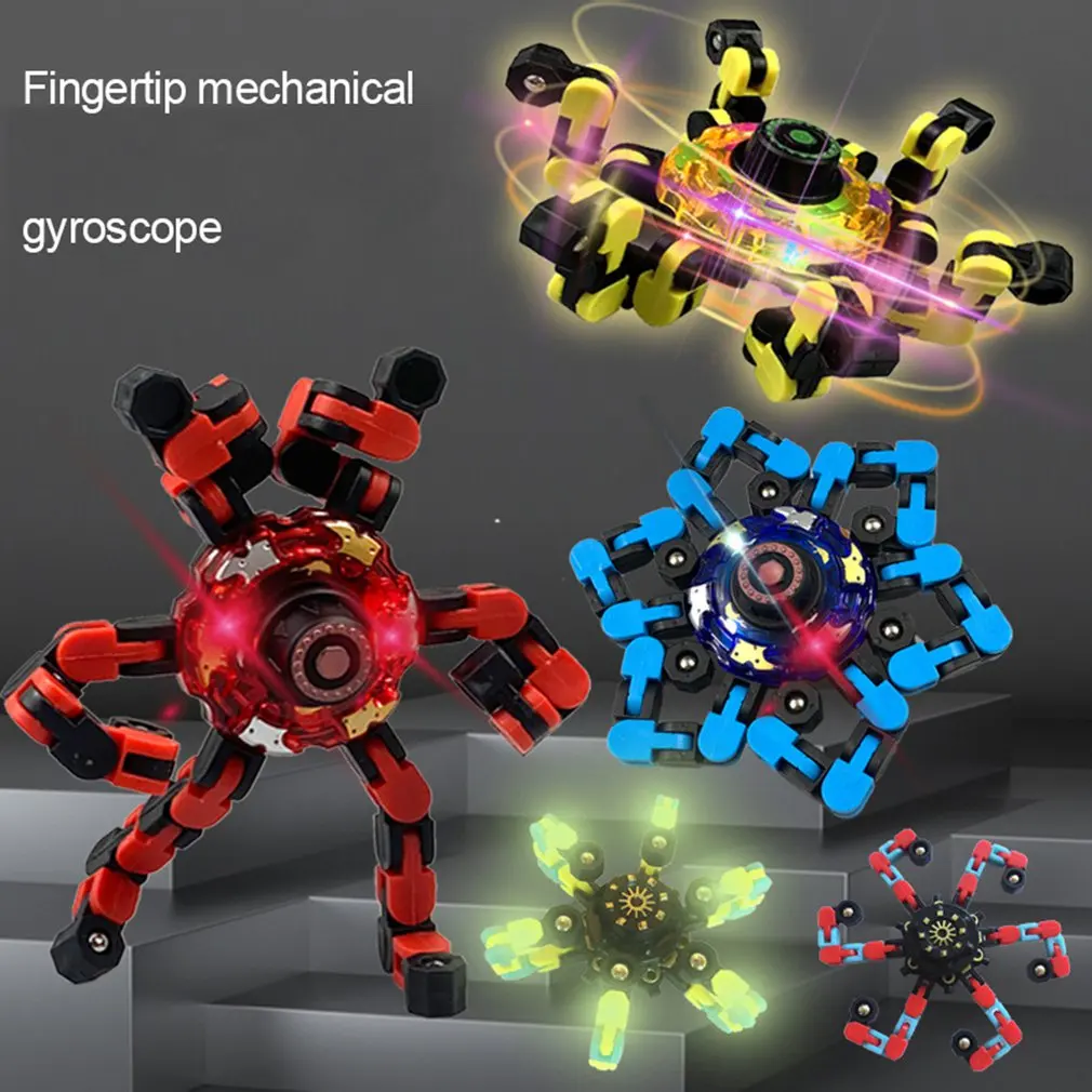 

Декомпрессионная игрушка, различные вращающиеся светильник излучающие игрушки на палец, механическая игрушка-робот