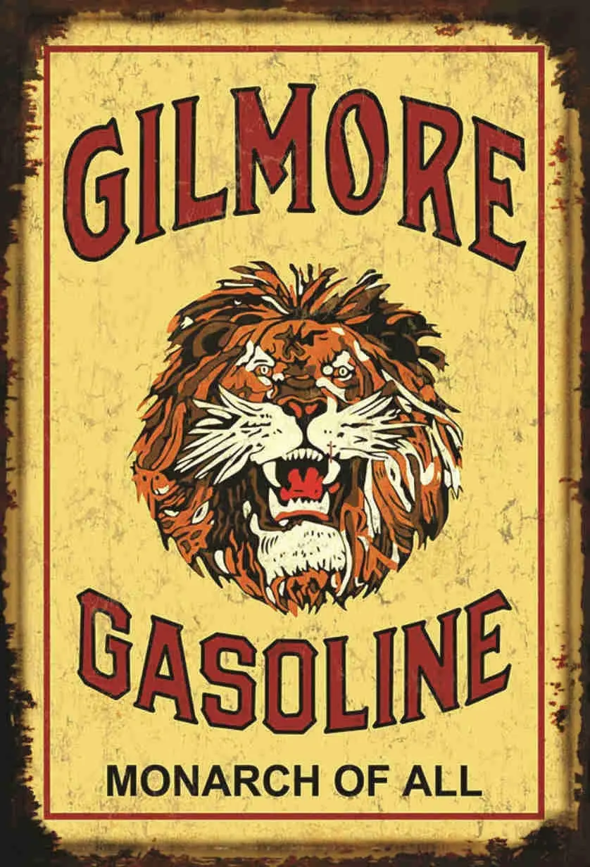 

PEI's Gilmore Gasoline Classic Lion Head Retro Vintage Tin Sign, Wall Decor for Home Garage Bar Man Cave Gas Station,