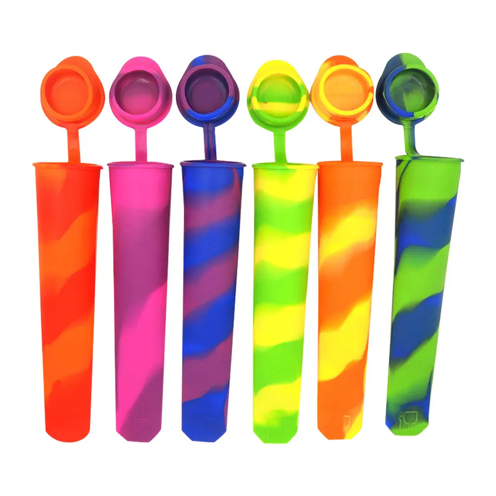 

Silicone Ice Tube Mold with Lids Colorful Ice Cream Yogurt Popsicl Maker Tray Summer Drinking Kitchen Accessories Ice Tube Mold