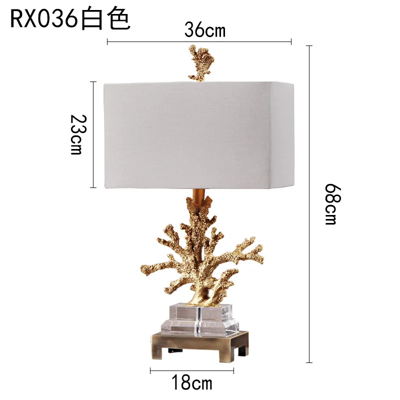 

Simple modern creative coral crystal decorative desk lamp bedroom bedside lamp European living room American study model room
