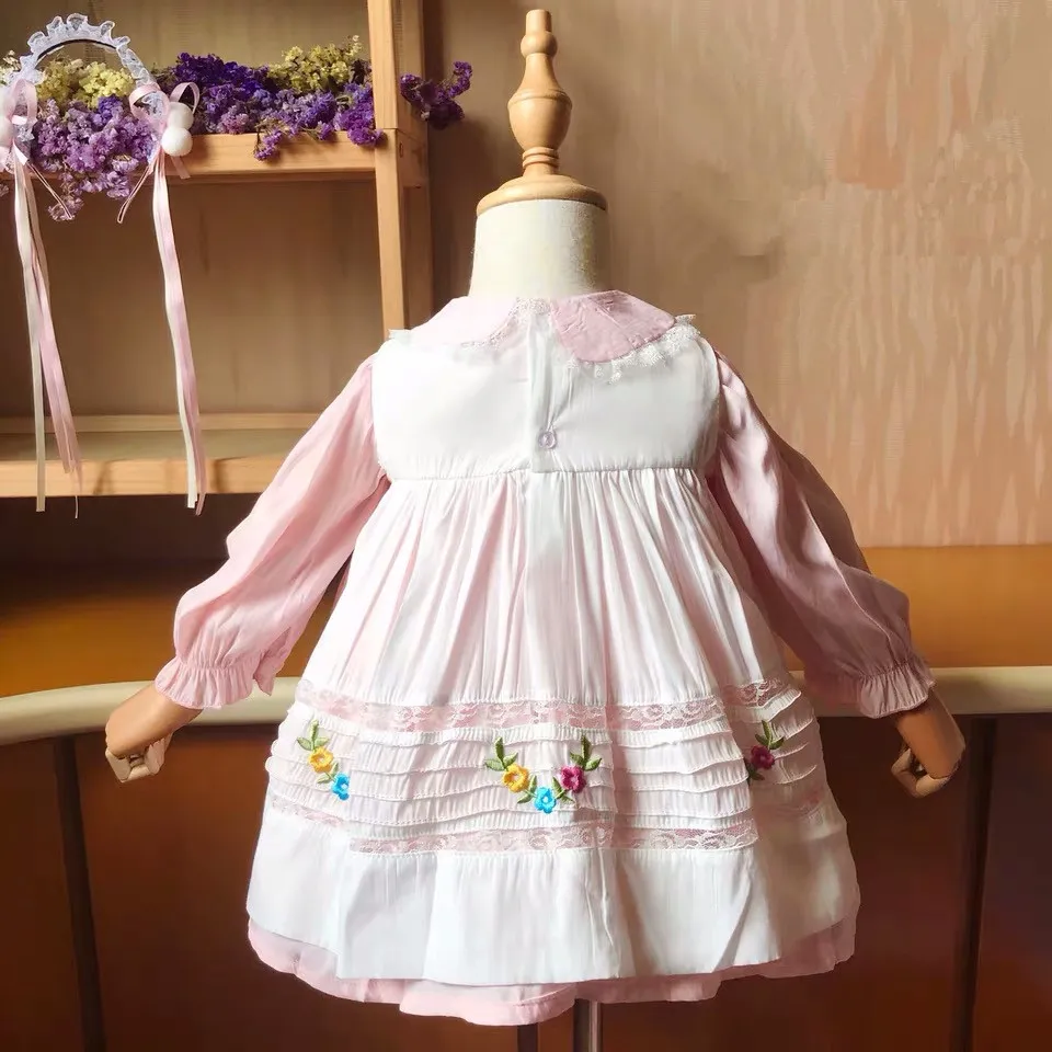 2 предмета летнее и осеннее платье принцессы с длинными рукавами розовой