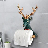 nordic animal sculpture roll paper holder creative cute cartoon dog deer tissue box bathroom toilet paper holder household items