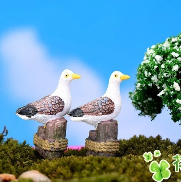 3 шт. морская птица Чайка подставка пень миниатюрный Сказочный Сад домашнее