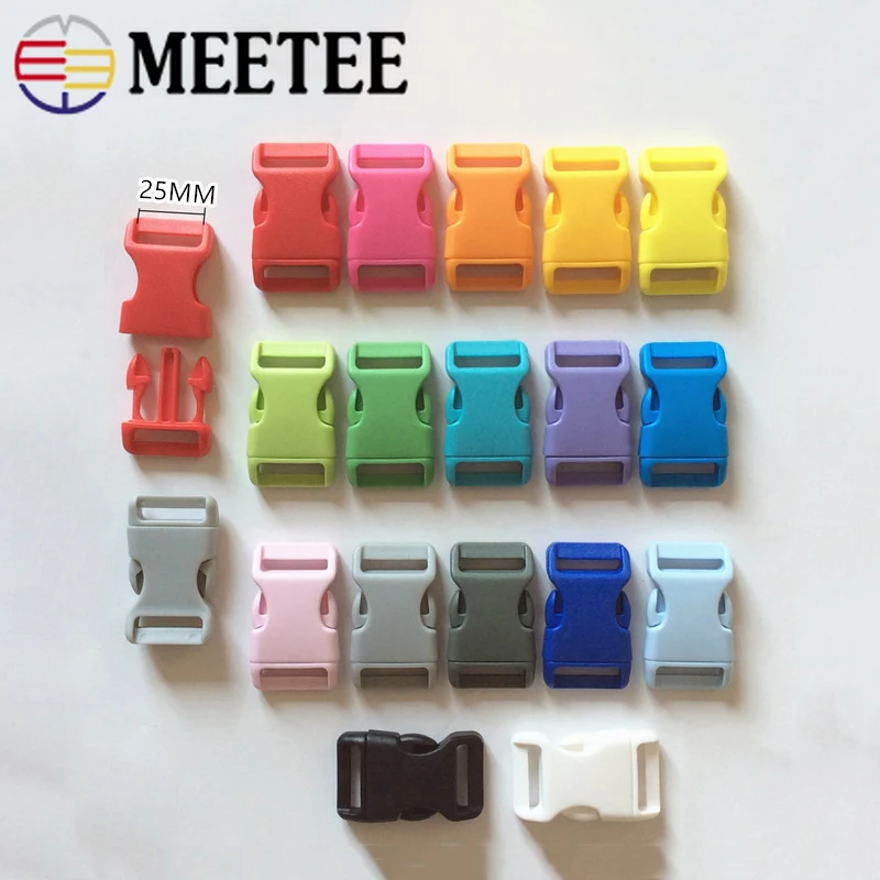 

10/20pcs 25mm Plastic Buckles Curved Side Release Clasp for Pet Collar Rope Bracelet Webbing Belt Buckle Luggage Accessories