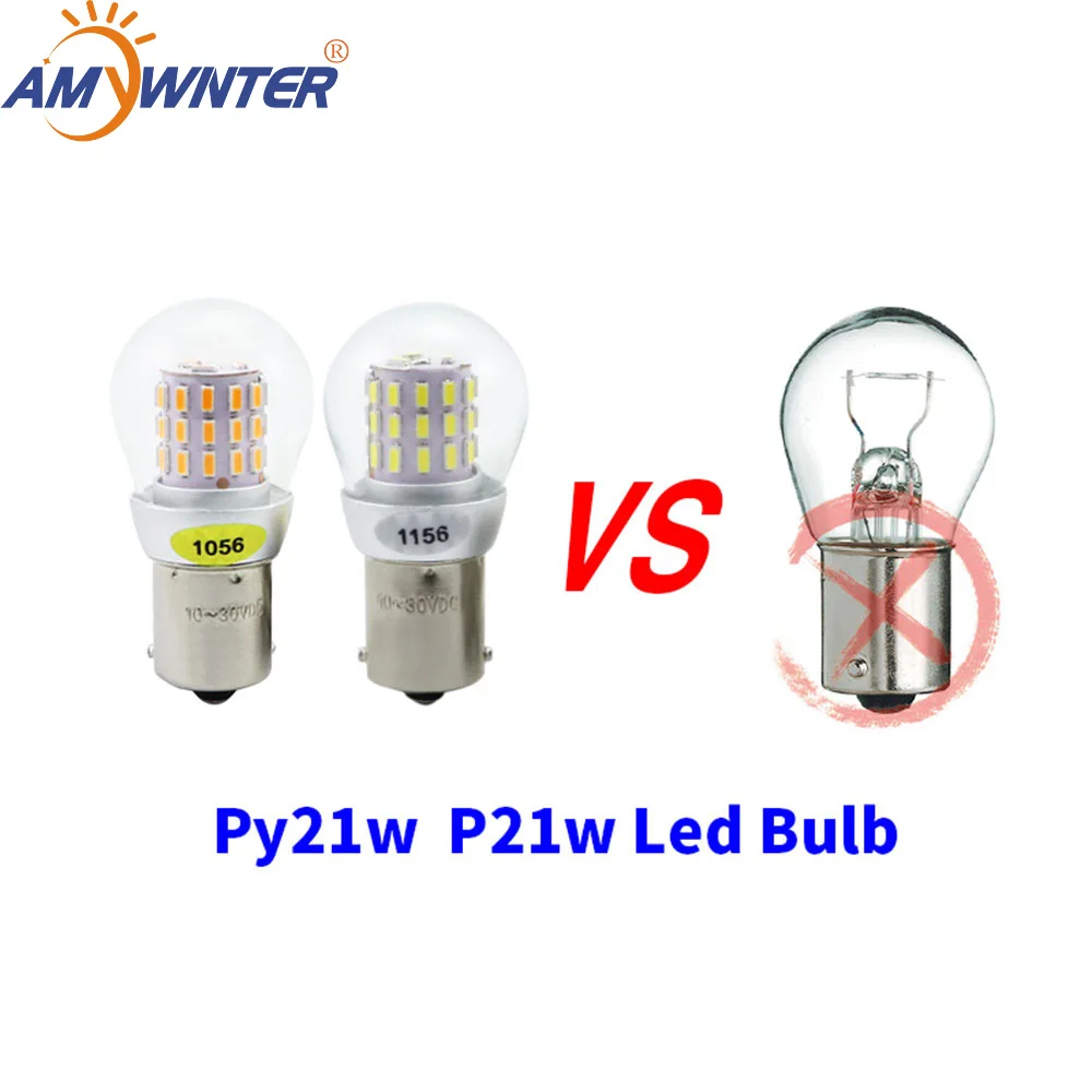 AMYWNTER BA15S 12V 1156 P21W led 1157 P21/5W S25 Автомобильный светодиодный сигнал поворота