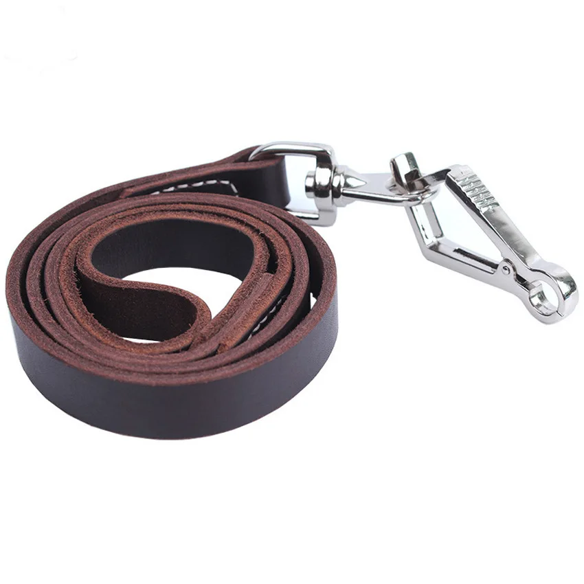

1.2m 1.5m 1.8m training large Dog Leash pet Walking Lead Real Leather dog Traction rope Leashes for Medium Big Dogs