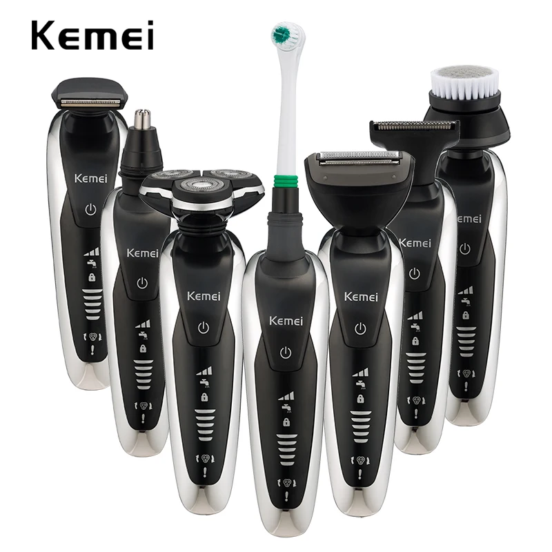 Kemei 3D перезаряжаемая электробритва электрическая бритва плавающая Бритва для