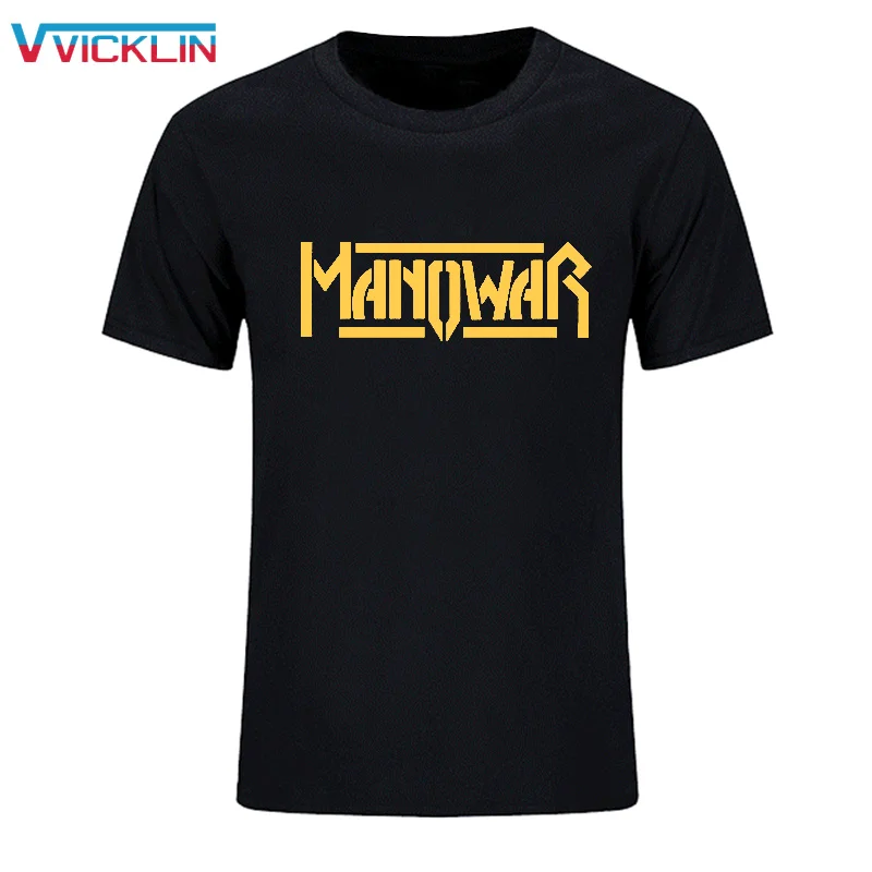 2021 Модная хлопковая футболка с короткими рукавами рубашка Manowar Rock Band Футболка