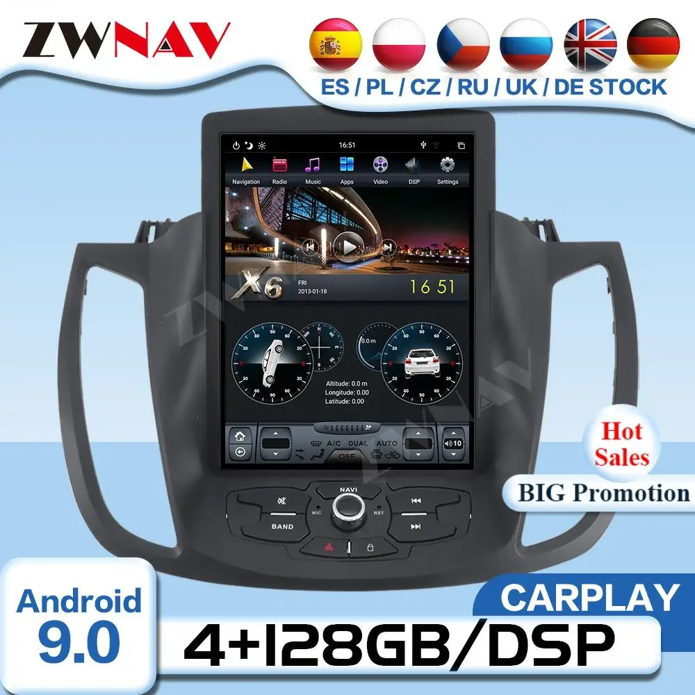 

Tesla Screen Android 9 Multimedia Video Player For FORD KUGA 2013 2014 2015 2016 2017 GPS Radio Receiver Audio Stereo Head Unit