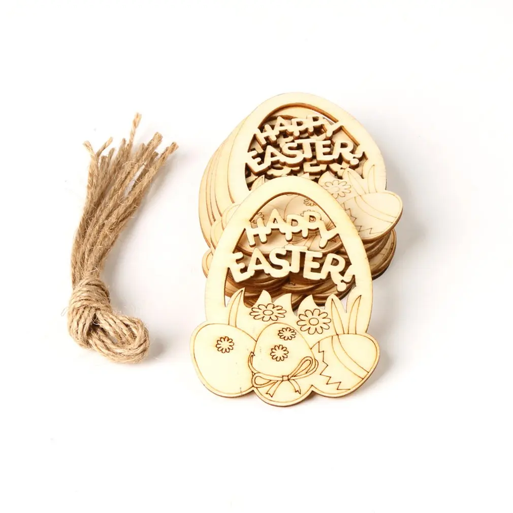 

Деревянная Пасхальная подвеска в виде яйца JM01160, украшение для дома «сделай сам», подвеска в виде яйца, креативное деревянное украшение