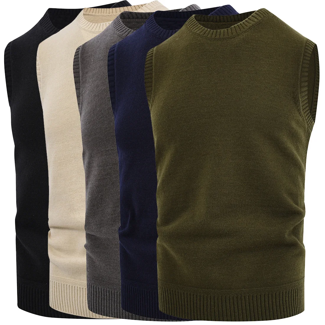 Sweater Vest Men Spring Autumn Oversize Mens Vests Solid Simple All-match V-neck Couples Retro Soft Clothing Plus Size S-2XL