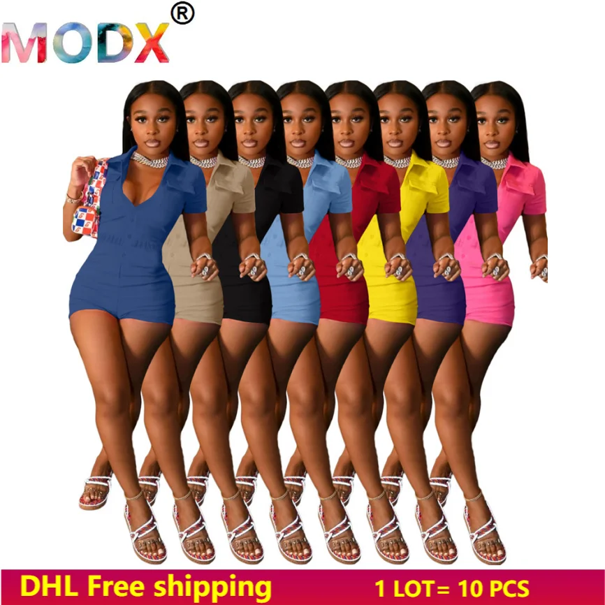 

Plus Size Women Overalls Solid Color Casual Jumpsuits Sexy Rompers Summer Clothing Skinny Bodysuits Slim One Piece Pants 5443