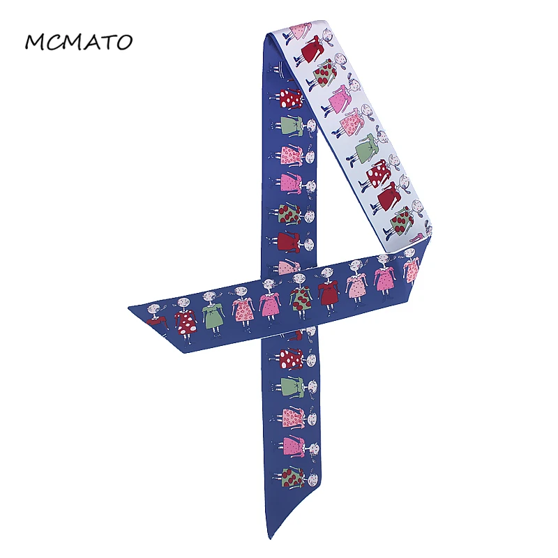 Новый дизайн принт с изображением героев мультфильма шарф женский шелковый