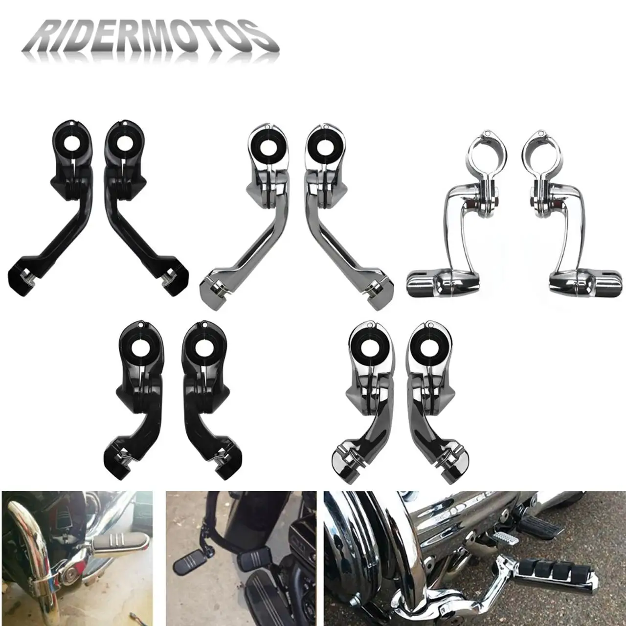

Motorcycle 32mm Footpeg Clamp 1.25" Highway Engine Guards Foot Pegs Mount Kit Short/Long Angled For Harley Sportster XLL883 Dyna