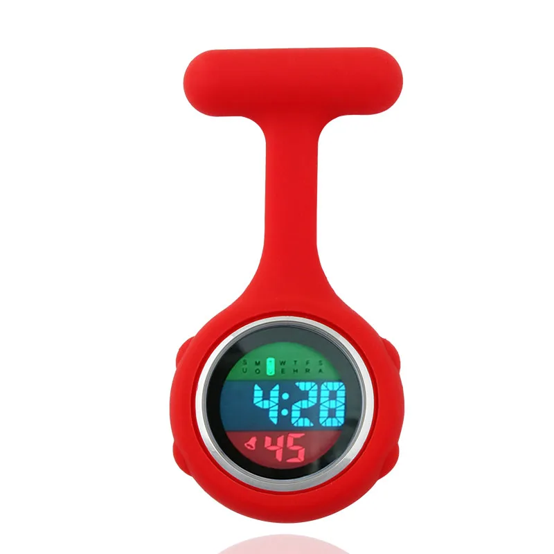 ALK Digital Silicone Nurse Watch Fob Pocket Watches Dog Paw Doctor Gift Medical Hospital Brooch Lapel Clock Brand Week Date