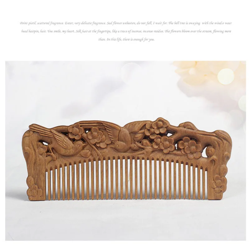 

1PC Hand-Carved Sandalwood Craft Comb for Hair Professional Massage Combs Hair Brush Styling Tools Gift for Healthy