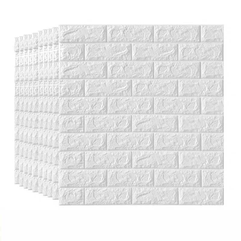 White 10 шт. кирпичная 3D Наклейка на стену DIY настенная панель самоклеющиеся обои для гостиной у телевизора на кухне фон настенная спальня домашний декор - Цвет: White