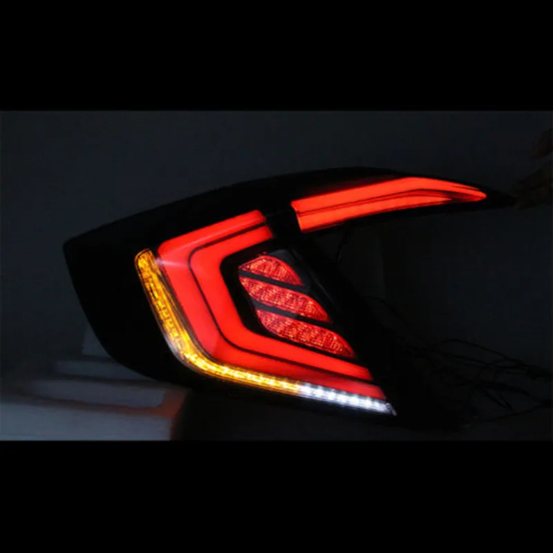 Светодиодный красный Копченый задний фонарь для Honda Civic 10th хвост светильник s 2016