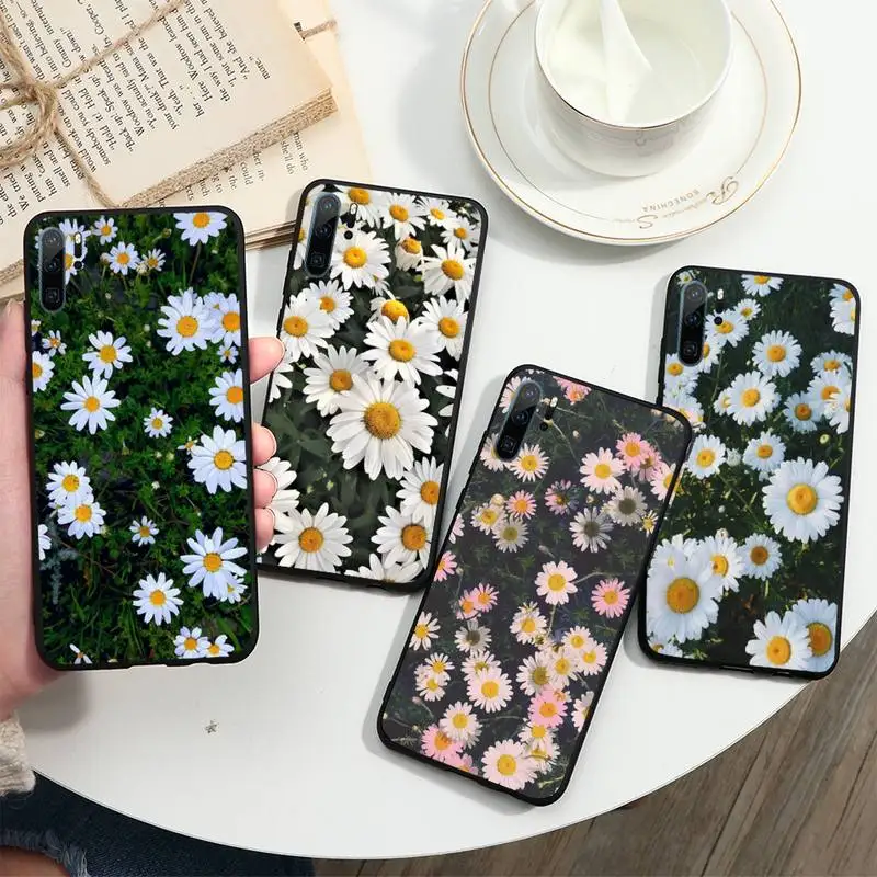 

Beautiful daisy flowers pattern Phone Case For Huawei honor Mate P 10 20 30 40 i 9 8 pro x Lite smart 2019 nova 5t