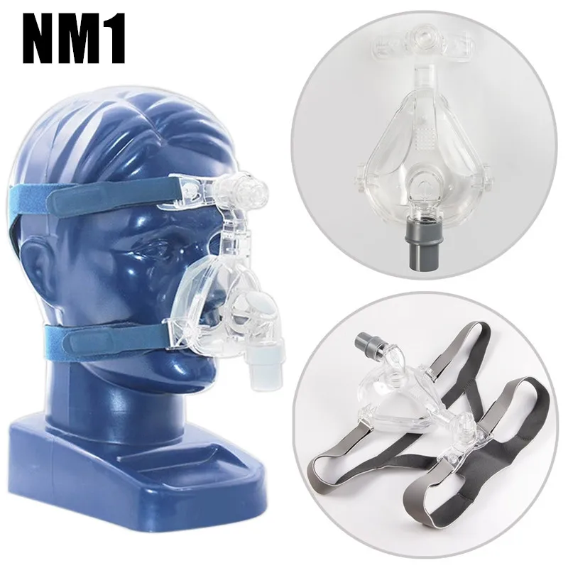 NM1 FM1 маска для лица CPAP Авто CPAP BiPAP маска с бесплатным головным убором Белый s m l для сна апноэ OSAS храп людей - Цвет: NM1