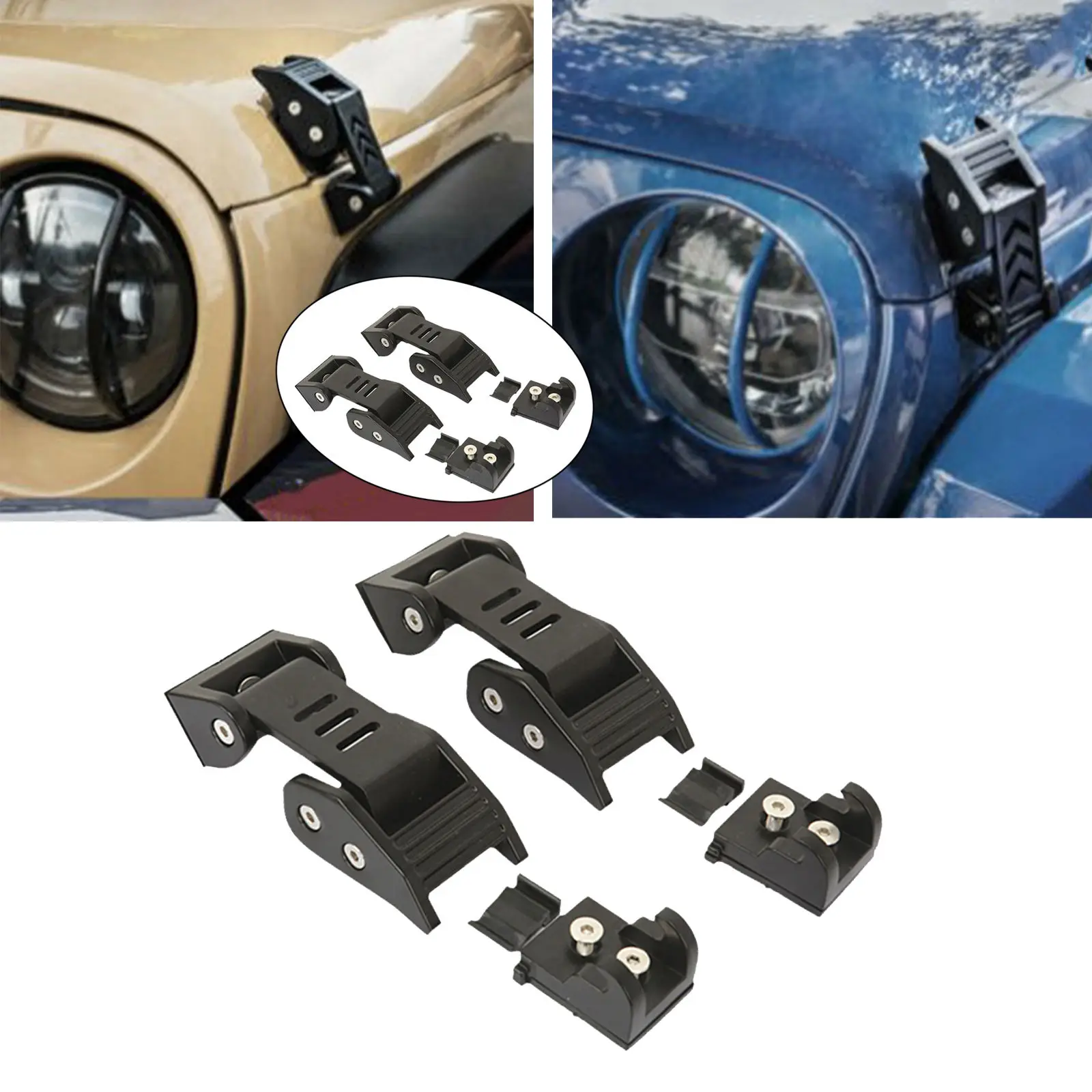 

1 пара, черная алюминиевая защелка для капота Jeep Wrangler JK JL, неограниченные аксессуары