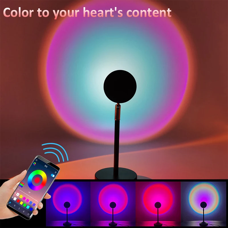 

APP remote control projection lamp 16 colors sunset lights rainbow projection optional color atmosphere projection lamp Night