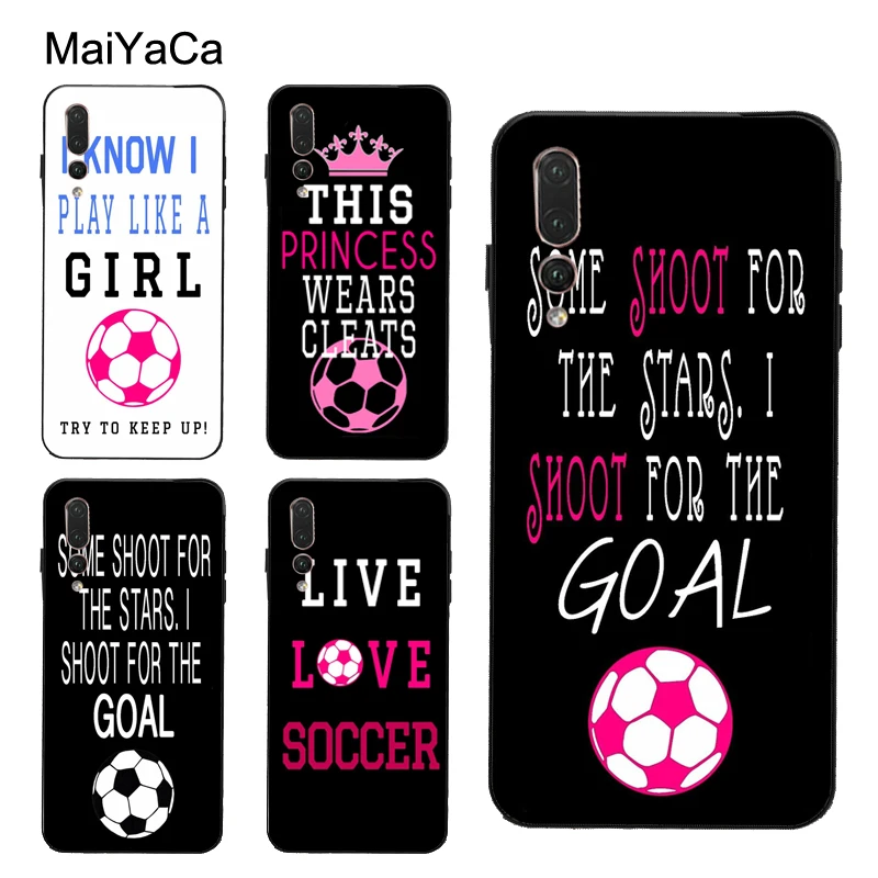 Футбол девушка цитата с розовыми шариками Futbol чехол для Huawei P30 Pro P20 P40 Mate 20 Lite P Smart