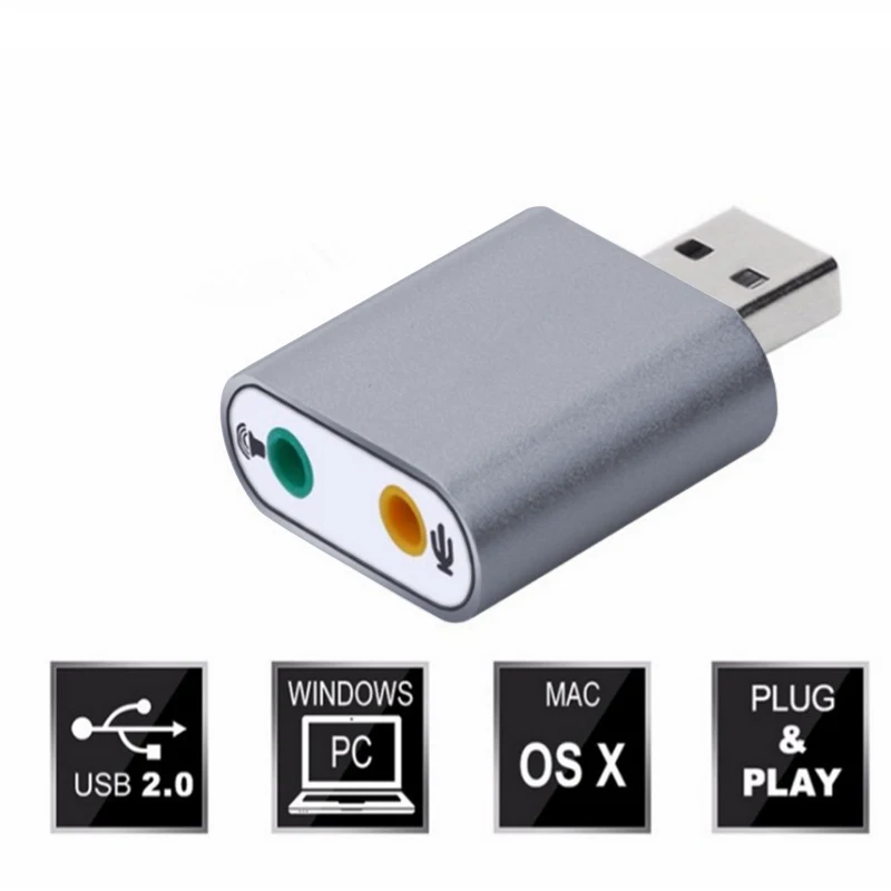 Мини Внешняя USB 2 0 7 1 CH Виртуальная Аудио Звуковая карта адаптер конвертер для