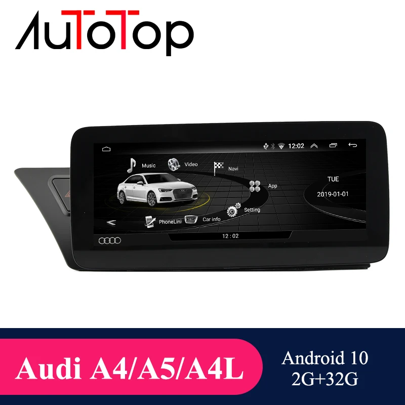 Автомагнитола AUTOTOP 10 25 дюйма для Audi A4 Android с GPS Apple Carplay BT B8 A5 2009 2016|Автомагнитолы| |
