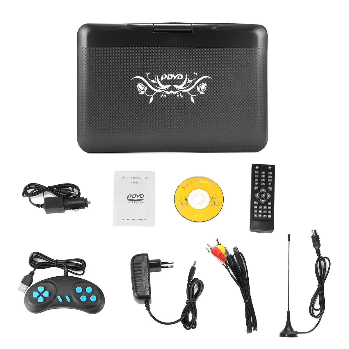 

Vogue 13.9 Inch 110-240V HD TV Portable DVD Player 800*480 Resolution 16:9 LCD Screen For EU Plug DVD Players Nice