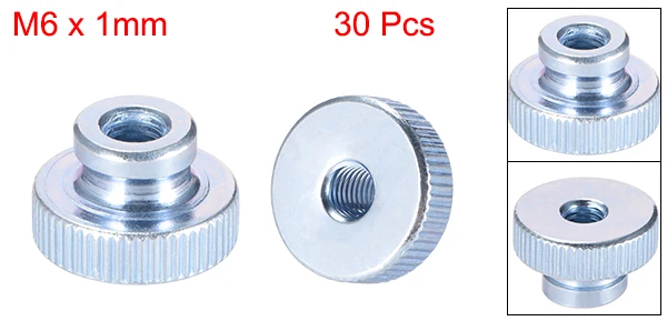 30pcs M6 Blue Uxcell 3-30 шт. накатанные гайки для большого пальца M3 M4 M5 M6 M8 M10 круглые ручки с воротником цинковое покрытие большого Пальца Колеса Блокировки Гайки - Цвет: 30pcs M6 Blue