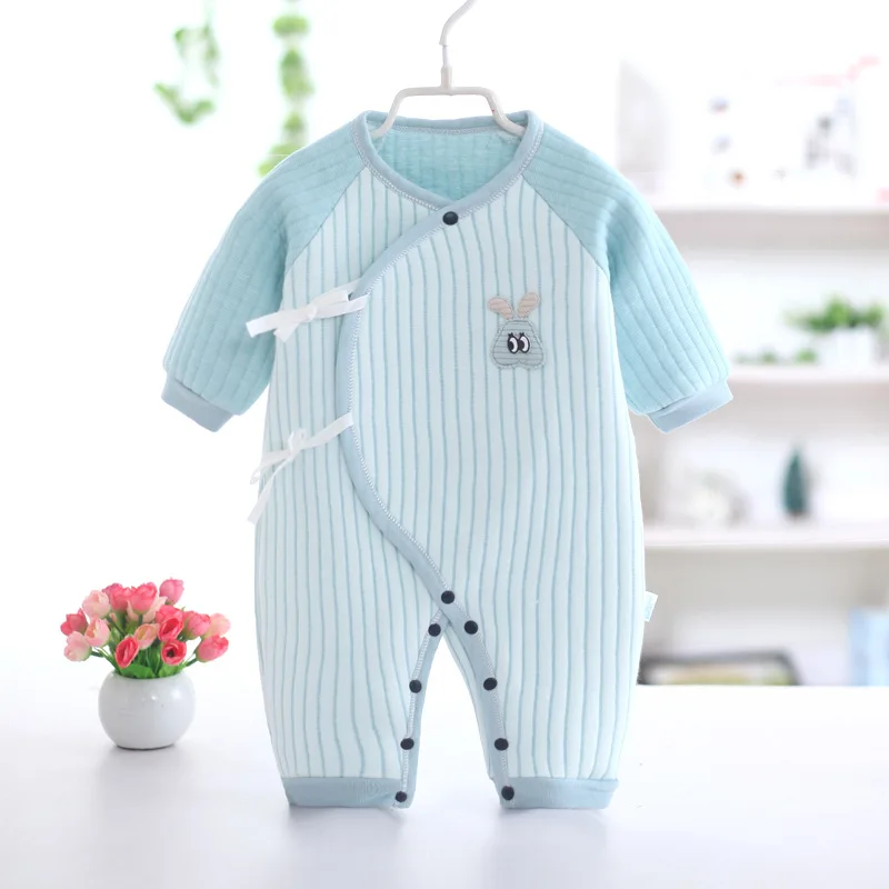 Хлопковый для новорожденных комбинезон маленьких мальчиков и девочек весенние