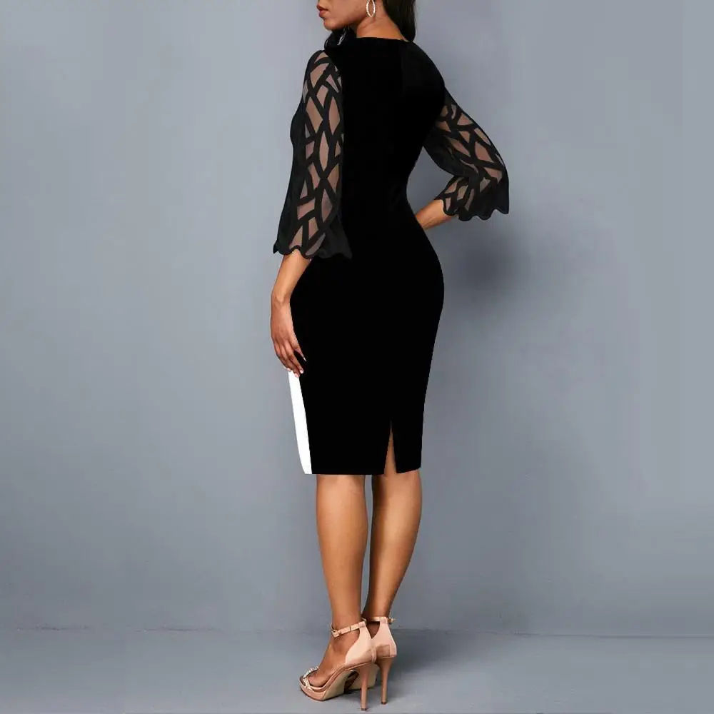 Платье-рубашка средней длины Сетчатое облегающее с цветочным принтом в стиле