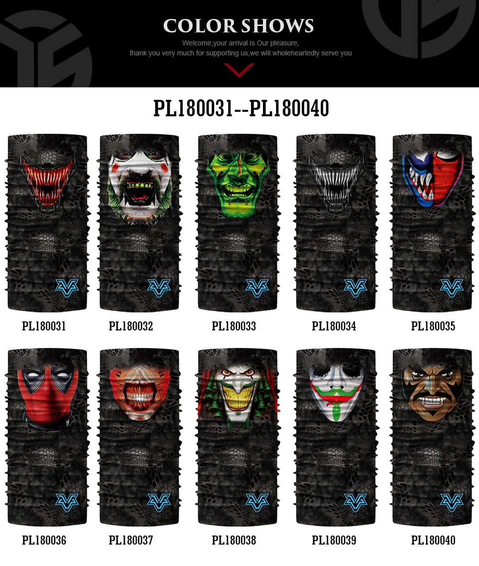 Бесшовная головная повязка с 3D рисунком Джокера волшебного клоуна обогреватель