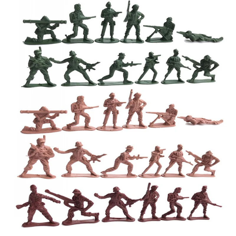 50 шт./лот 5 см пластиковая солдатская модель военный Солдат Второй мировой войны